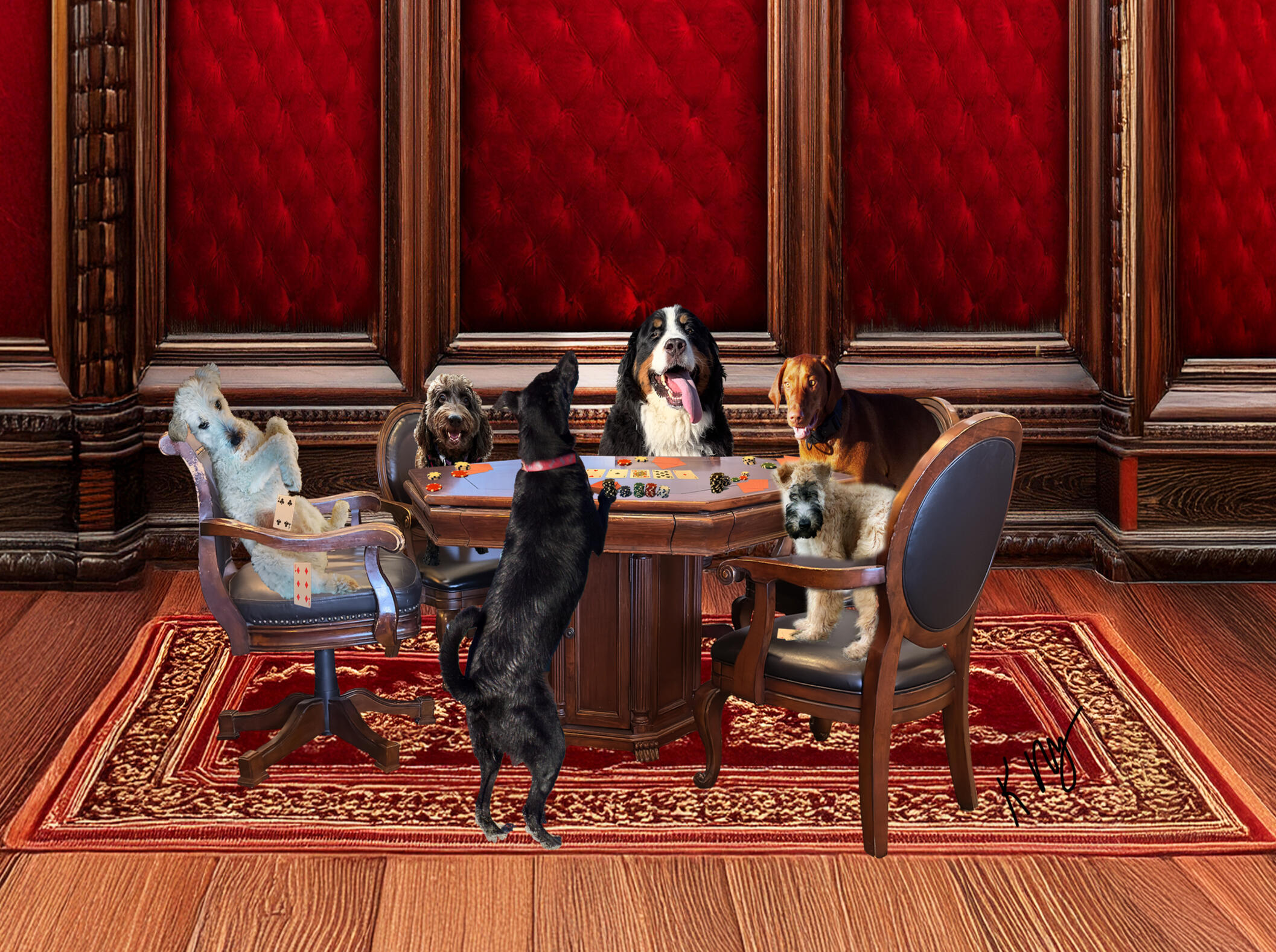 Dogs Play Texas Hold'em